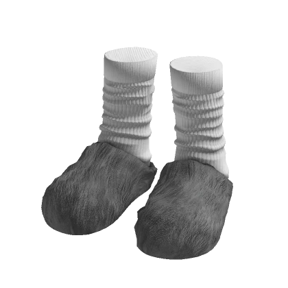 Mar Fur Slides w Socks (Grey)