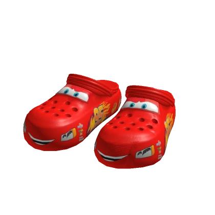 Red Lightning Car Clogs (Strap Up)