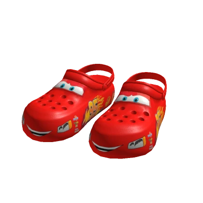 Red Lightning Car Clogs (Strap Down)