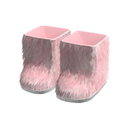 Fur Boots Pink Fluffy Fuzzy Shoes Designer Y2K 3.0