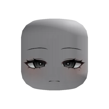 bored anime face with beauty mark (recolorable)