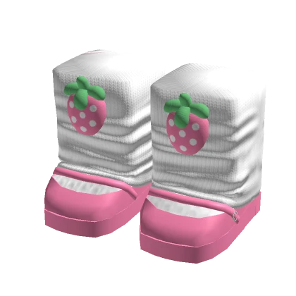 Pink Strawberry Leg Warmers with Doll Shoes 3.0