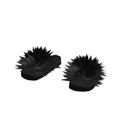 Black Fuzzy Slide Slippers