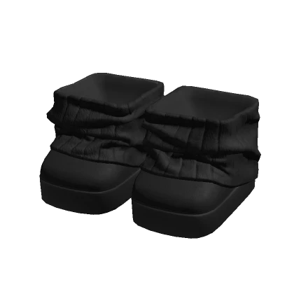 3.0 Boots Leg Warmers Black Fur Slippers Shoes Y2K