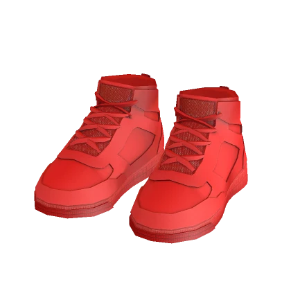 red sneakers
