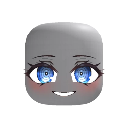 Creepy Anime Face - Blue