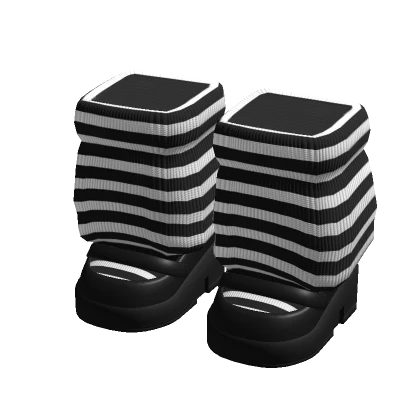 Scene Platform Shoes w/ Striped Leg Warmers