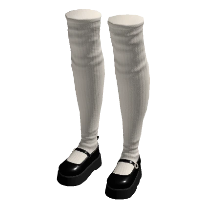 Black Platform Shoes Thigh High Socks
