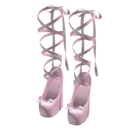 Soft ribbon ballet heels light pink (It Girl)