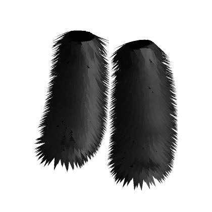 black fluffy fur boots