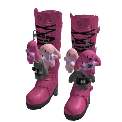 Pink Y2K Emo Bunny Boots