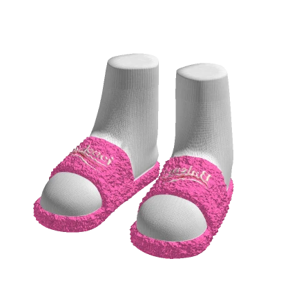 Balenci Fur Slides (Pink)