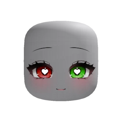 Glowing Christmas Cute Heart Chibi Face