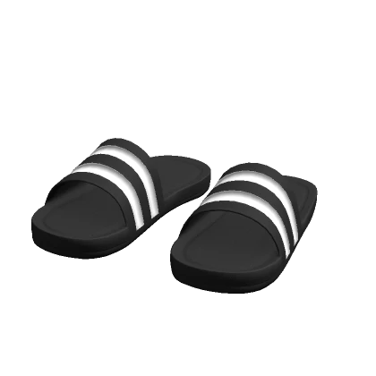 Black and White Striped Slides