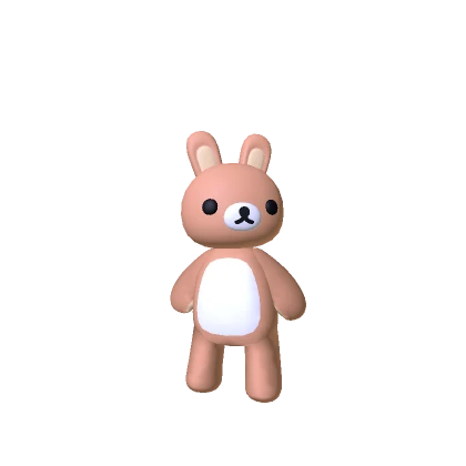 Mocha Brown Kawaii Bunny Bear