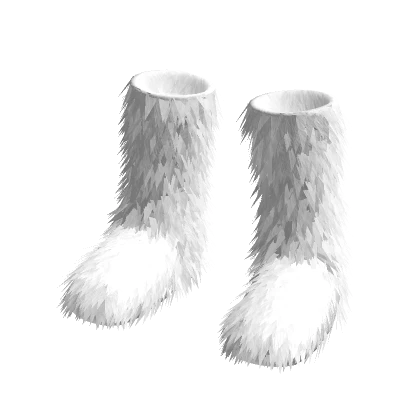 Fur Boots White Fuzzy Furry Cozy Winter Shoes Y2K