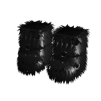Black Spike Goth Fur Boots