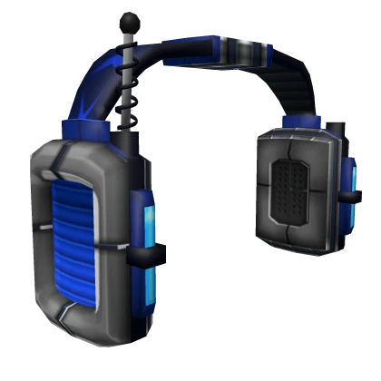 Blue Robotic Headphones