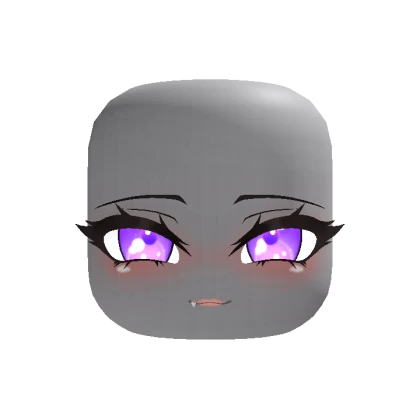 Chibi Cute Snaggle Tooth Cat Face -  Purple
