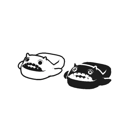Cartoony Devil Shark Slippers Conflict