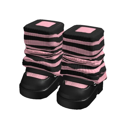 Doll Platform Shoes Black / Pink Stripes