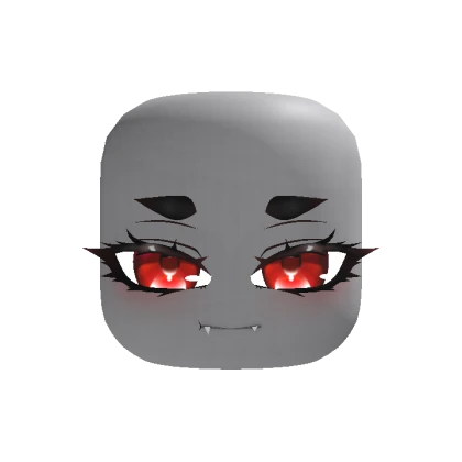 Cute Grinning Demon Face - Red