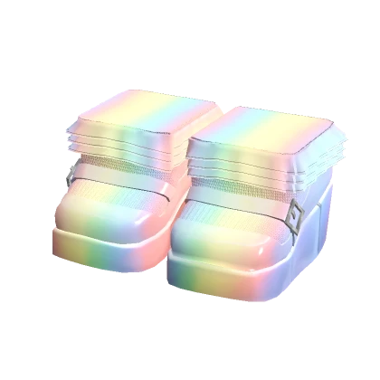pastel rainbow doll platform shoes