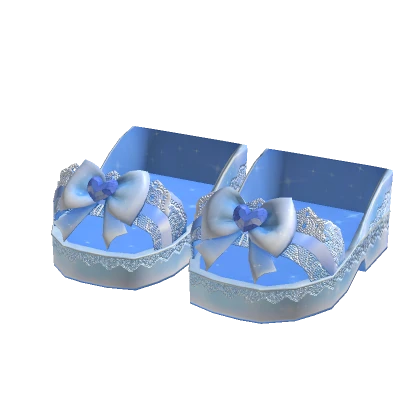 ✨ Preppy Kawaii Bow Blue Platform R6 Shoes