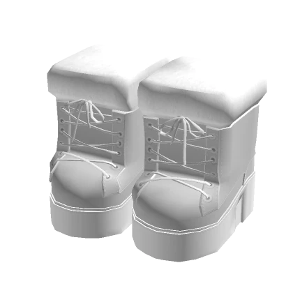 Winter Fur Platform Heel Boots - White