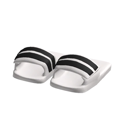 3.0 White Slides Striped Slippers Y2K Summer Shoes