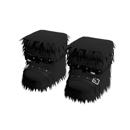 Black fur goth boots