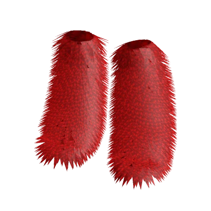 red chunky fur boots