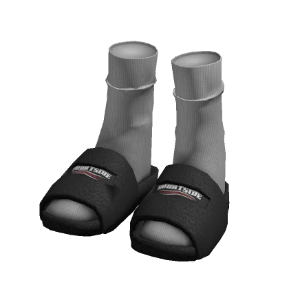 courtside - furry slides [black]