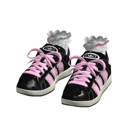 adidas x Touzled Black Campus Shoes w Frilly Socks