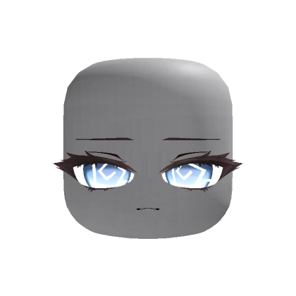 Cute Chibi Relaxed Stare Face - Spiral Blue