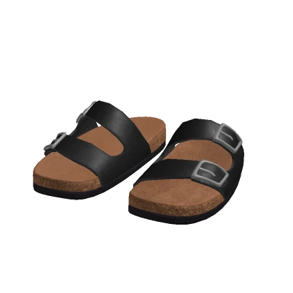 Black Leather Sandals