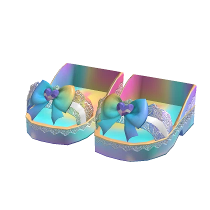 ✨ Preppy Kawaii Bow Rainbow Platform R6 Shoes