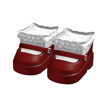 Doll Platforms Low Red