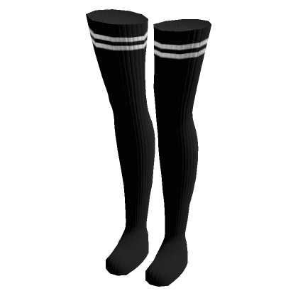 Thigh Socks Black + White