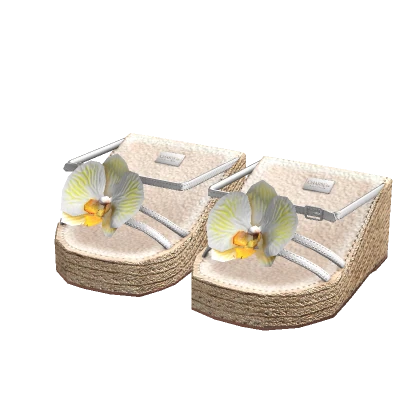 ✨ White Orchid Flower Summer Sandals R6 Shoes