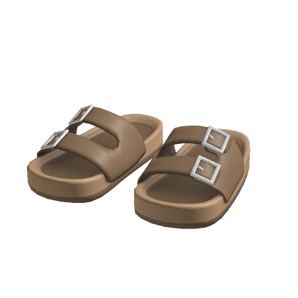 sandal shoes buckle brown