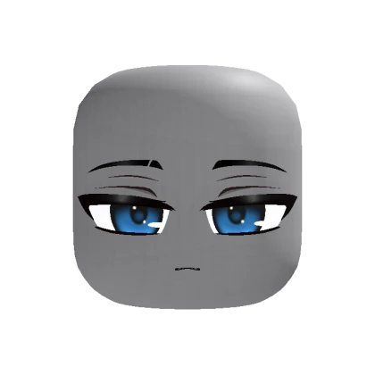 Chibi Sleepy Relaxed Cat Face - Blue