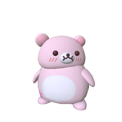 Pink Blossom Fat Kawaii Teddy Bear 🌸
