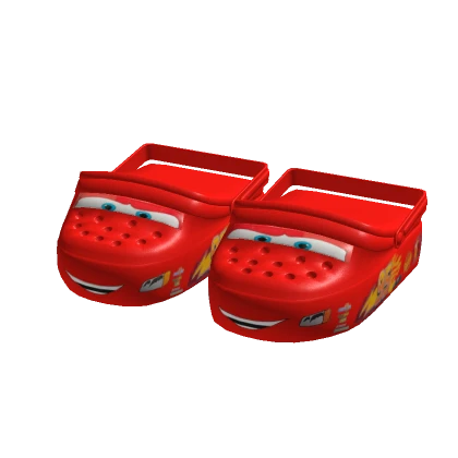 Red Lightning Car Clogs (Strap Down)