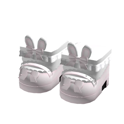 ♡ : cute pink bunny bow shoes