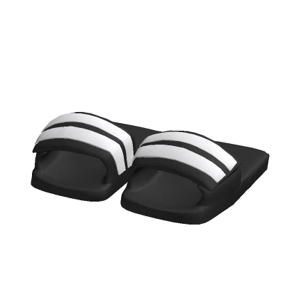 3.0 Black Slides Striped Slippers Y2K Summer Shoes