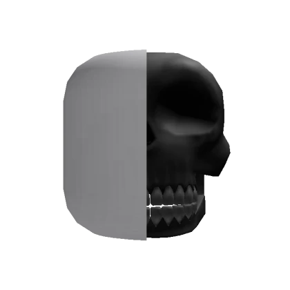 Black Half Skull Head
