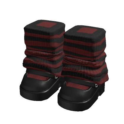 Doll Platform Shoes Red Stripes
