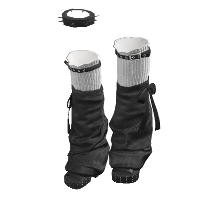 BB KPOP aespa Black Denim Platform Warmer Boots