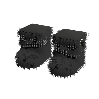 Fur Goth Boots With Straps